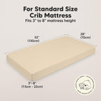 KeaBabies 2-Pack Baby Crib Sheets for Boys, Girls - 52x28 Viscose Derived from Bamboo Toddler Bed Sheets Neutral, Fitted Crib Mattress Cover for Standard Baby Bedding, Soft & Cozy (Khaki)
