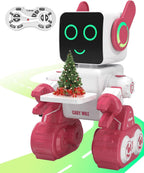 okk Robot Toys for Kids, Programmable Remote Control Robot, Interactive Toys with Coin Bank, LED and Tray, Walking Talking Singing Dancing Gift for Boys Girl（Pink）