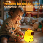 Capybara Little Night Light for Kids, Portable USB Rechargeable Animal Lamps Touch Control Lamp, Silicone Night Light with Timing Function,Children's Christmas Gifts