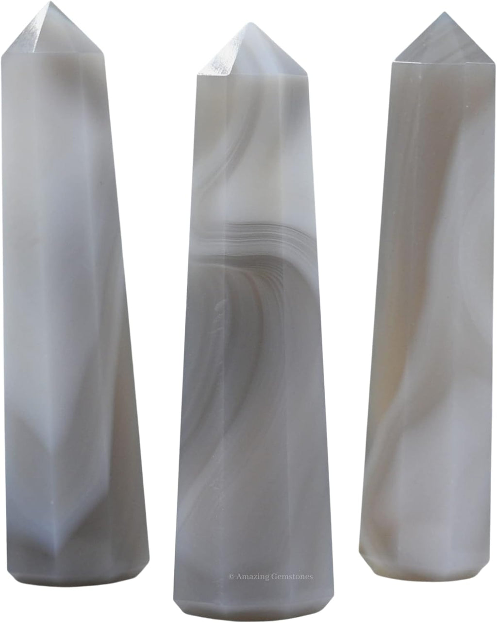 Amazing Gemstone Agate Crystal Towers ~ Natural Healing Crystal Point Obelisk for Reiki Healing and Crystal Grid (2 to 3 INCH)