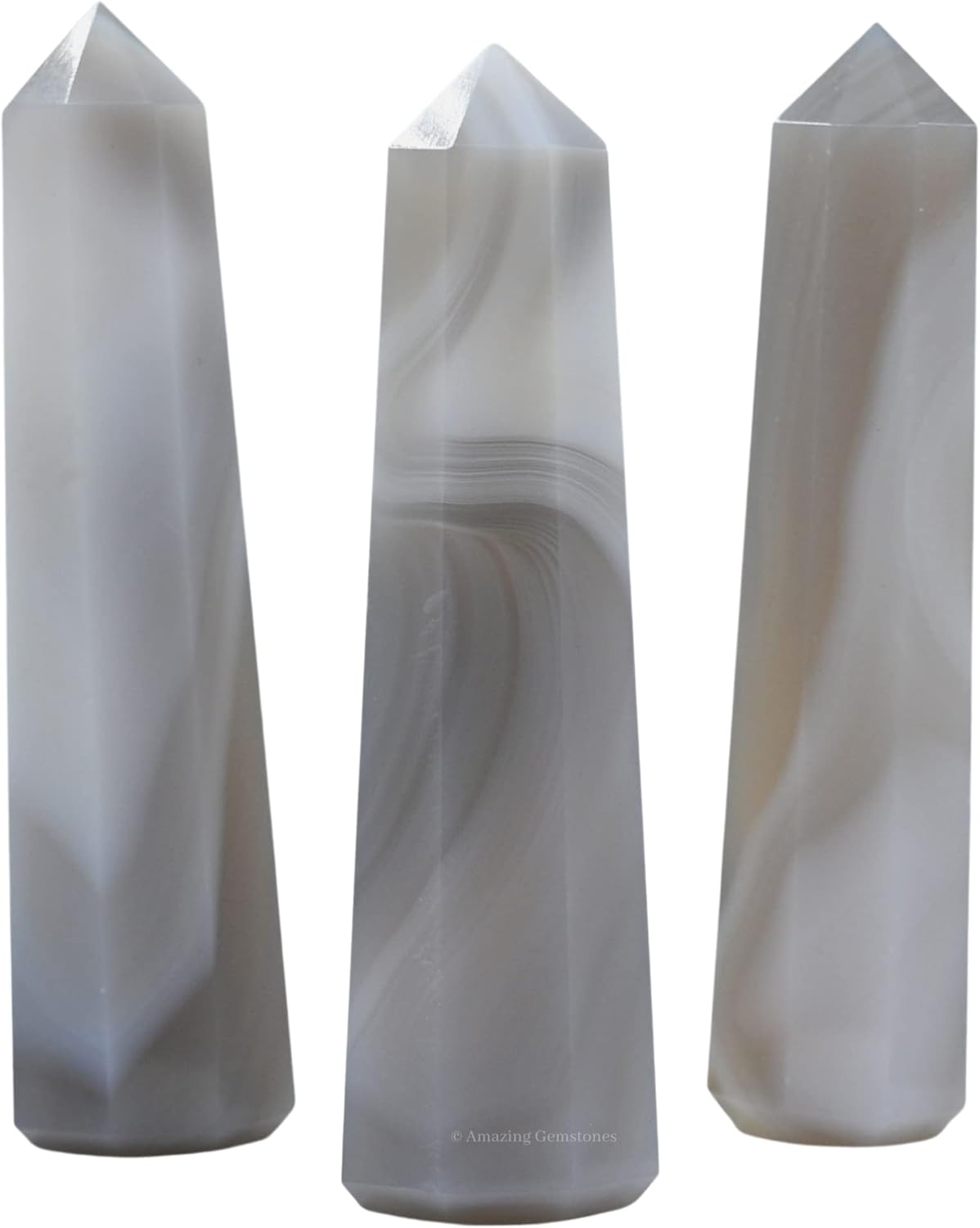 Amazing Gemstone Agate Crystal Towers ~ Natural Healing Crystal Point Obelisk for Reiki Healing and Crystal Grid (2 to 3 INCH)
