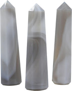 Amazing Gemstone Agate Crystal Towers ~ Natural Healing Crystal Point Obelisk for Reiki Healing and Crystal Grid (3 to 4 INCH)