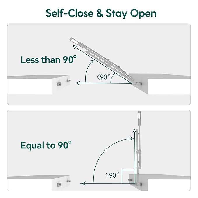 Babelio Baby Gate for Stairs & Doorways, 26-43" W 34" H Extra Tall| No Bottom Bar| Easy Installation| One-Handed Operation| Auto-Close| Hardware Mount (Drill Needed) Safety Dog/Pet Gate Indoor (Grey)