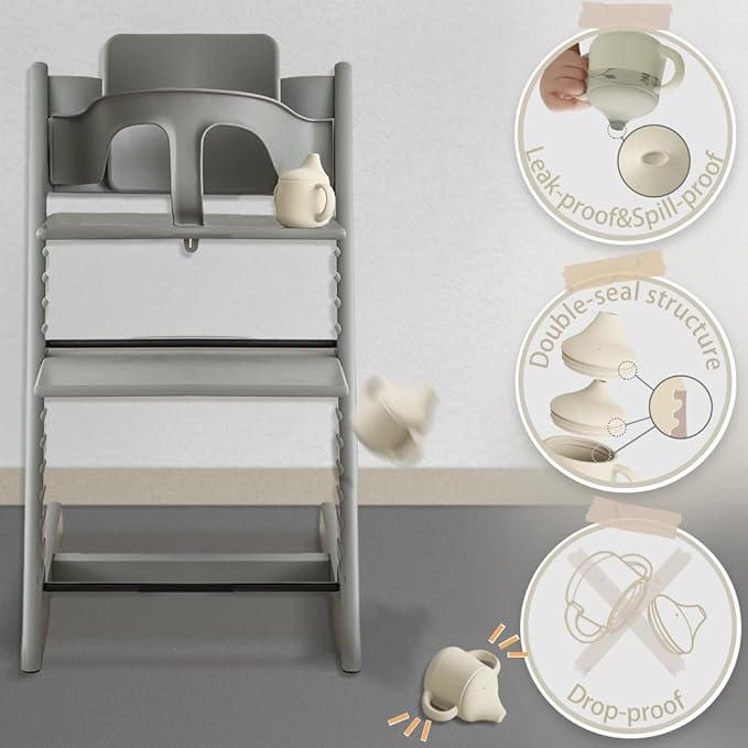 Moonkie Silicone Baby Sippy Cups | 3 Stages Training Cup Straw Cup for Infants Toddlers and Kid | 4 oz 1Pack