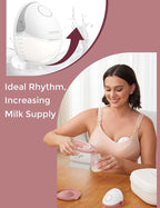 Momcozy Breast Pump Hands Free Mobile Style | M6, Wearable Breastfeeding Pump Ideal Rhythm for More Milk, DoubleFit Flange More Fit & Discreet with 3 Modes & 9 Levels, 24mm - 2 Pack Quill Gray
