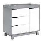 Babyletto Hudson 3-Drawer Changer Dresser with Removable Changing Tray in Grey and White, Greenguard Gold Certified