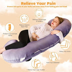 Chilling Home Pregnancy Pillows, C Shaped Full Body Pillow Maternity Pillow for Women 55 inch, Pregnancy Pillows for Sleeping Pregnant Must Have with Removable Cover