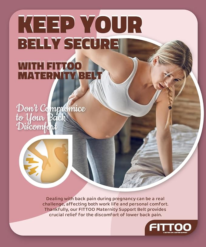 FITTOO Maternity Belt Back Support Belly Band Pregnancy Belt Support Brace Abdominal Binder Waist Support White XL