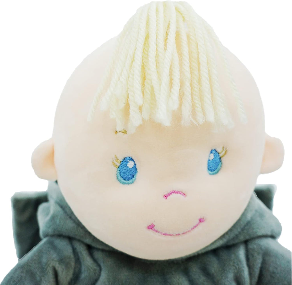 June Garden 12" Sweet Dolly Jacqueline - Stuffed Ultra Soft Baby Elephant Doll for Birth and Up - Removable Grey Outfit