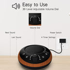 Sound Brown Noise Machine White Noise Machine Nonstop 30 Soothing Sounds Sound Therapy for Baby Kids Adults Sleep Machine 36-Level Vol Auto-Off Timer Memory Function for Home Travel Office
