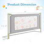 BABY JOY Bed Rail for Toddlers, 79" Vertical Lifting Extra Long Infants Safety Side Rails with Double Lock, Foldable Baby Bed Rail Guard for Twin Double Full Size Queen King Bed Mattress (Gray)