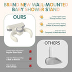 Baby Bath Support Stand Shower - Wall-Mounted Baby Shower Stand with Strong Suction Cups. Foldable Adjustable Baby Standing Support for Infants, Toddlers aged 8-36 Months. Soporte para Bañera de Bebé