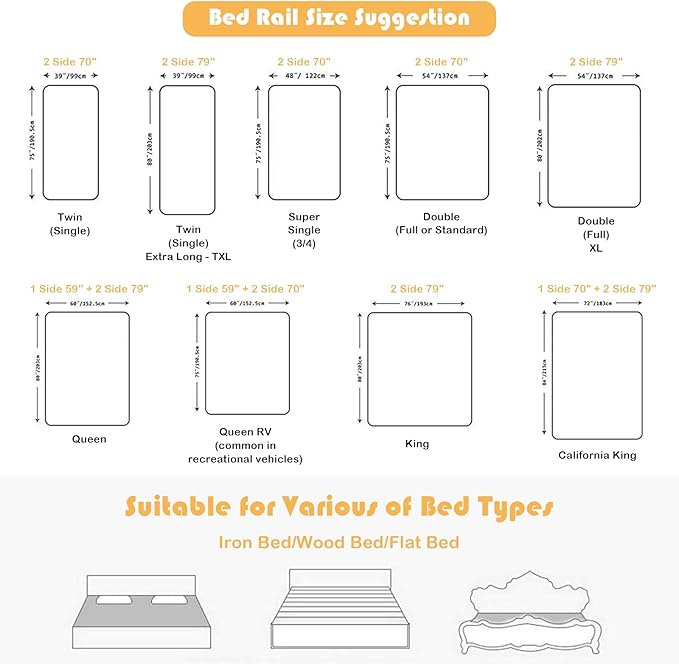 BABY JOY Bed Rail for Toddlers, 57’’ Extra Long, Height Adjustable & Folding Baby Bed Rail Guard w/Breathable Mesh & Double Safety Child Lock for Kids Twin Double Full Size Queen King Mattress (Gray)