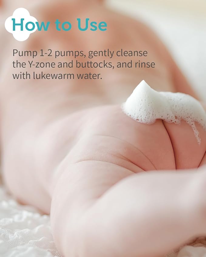 GOONGBE Baby Diapering Cleanser - Korean Baby Hip Buttocks Wash for Baby's Sensitive Skin - Dermatologically Tested - pH 5.5 Soft and Dense Bubble Foam, 10.1 fl.oz. 2 Pack
