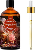 PHATOIL 3.38FL.OZ Champagne Grapes Roses Fragrance Oils for Aromatherapy, Essential Oils for Diffusers for Home, Perfect for Diffuser, Yoga, Skin Care, DIY Candle and Soap Making - 100ml
