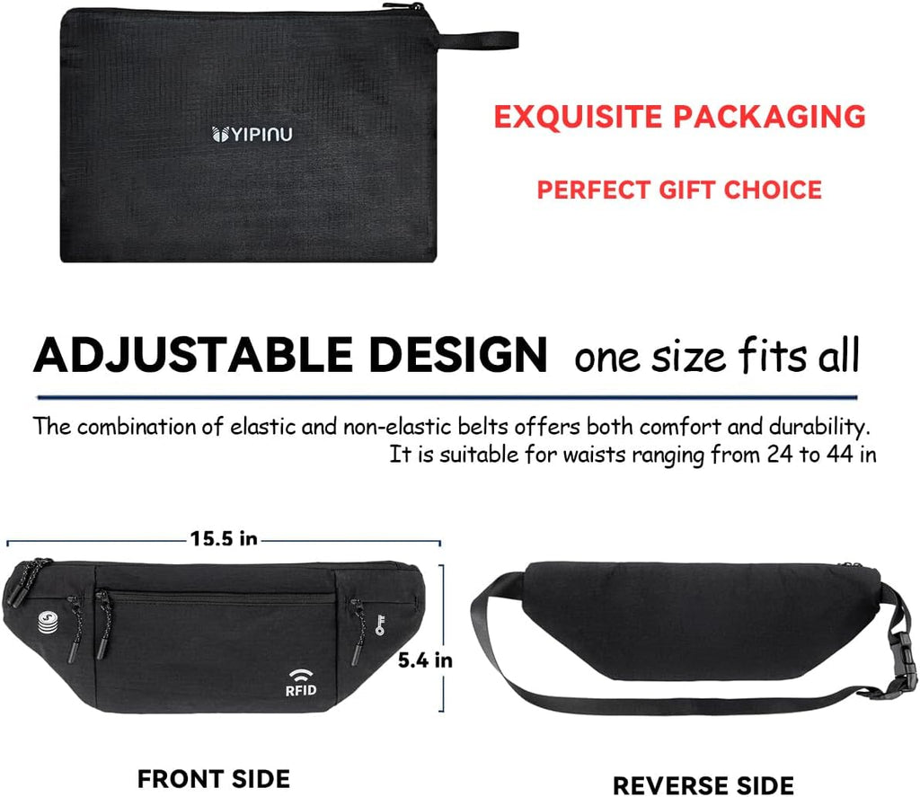 Travel Money Belt for Men and Women hidden slim passport holder - travel wallet with RFID blocking under clothes to protect Cash, Credit Cards and Documents (khaki)