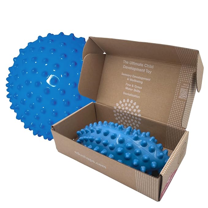 Edushape Original Sensory Ball for Baby - 7" Deflated Blue Color Baby Ball Helps Enhance Gross Motor Skills for Kids 6 Months & Up