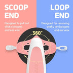 HubiBaby 3 in 1 Baby Nose Cleaning Tweezer Booger Remover and Baby Ear Wax Removal Tool with Soft Silicone Dual Ear Wax and Safe Nasal Picker for Newborns Infants & Toddlers (Pink)