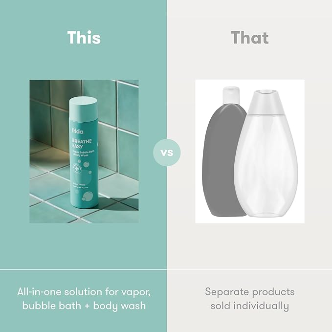 Frida Baby Eucalyptus Vapor Baby & Kids Bubble Bath + Body Wash, Toddler & Baby Body Wash, Dermatologically Tested, Tear-Free, Hypoallergenic, Safe for Skin, Super Sudsy, 10oz