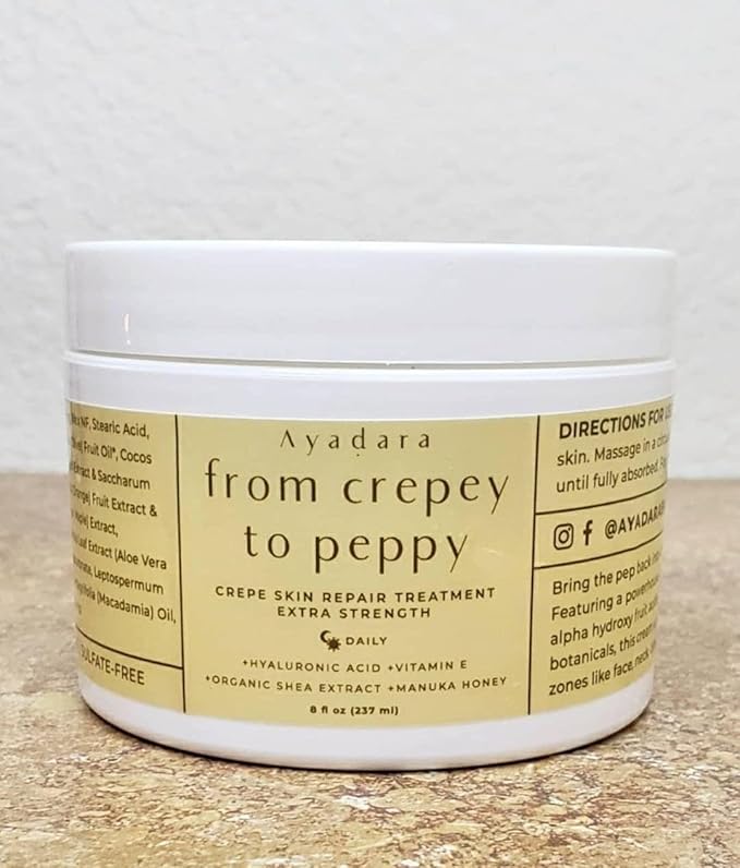 Crepey Skin Repair cream 8oz, Firming Lotion for Loose Skin, Crepe Corrector Collagen Cream for Body Tightening, Wrinkle Cream for Face, Neck, Arms and Legs, 500+ Uses