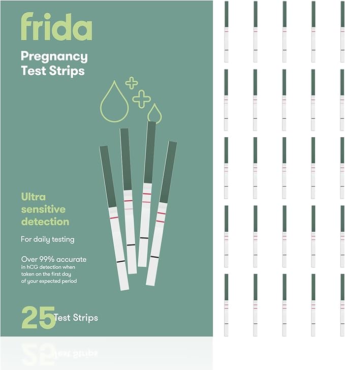 Frida Fertility Pregnancy Test Strips, Over 99% Accurate HCG Test Strips, Ultra Sensitive Early Detection, Easy at Home Pregnancy Test Strips for Family Planning, Quick Results | 25 Test Strips