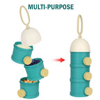 Accmor Formula Dispenser On The Go, 3 Layers Stackable Formula Container to Go, Non-Spill Portable Milk Powder Baby & Kids Snack Container, Green