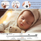 Rechargeable 22 in 1 Baby Nail Trimmer, Usage Labeled Case, 13 Extra Replacement Tools, Royal Angels Electric Nail File with LCD display, Newborn Toddler Nail Care Clipper Kit (Rechargeable,WhiteBlue)