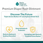 Marie Originals Premium Diaper Rash Ointment - Triple Action Diaper Rash Cream for Baby - Soothes and Moisturizes Dry Cracked Skin with Vitamin E, Coconut Oil, and Zinc Oxide diaper cream - 8 oz