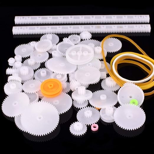 Plastic Gear Set, 75Pcs Single Double Reduction Gear Worm Gear for DIY Car Robot QY12