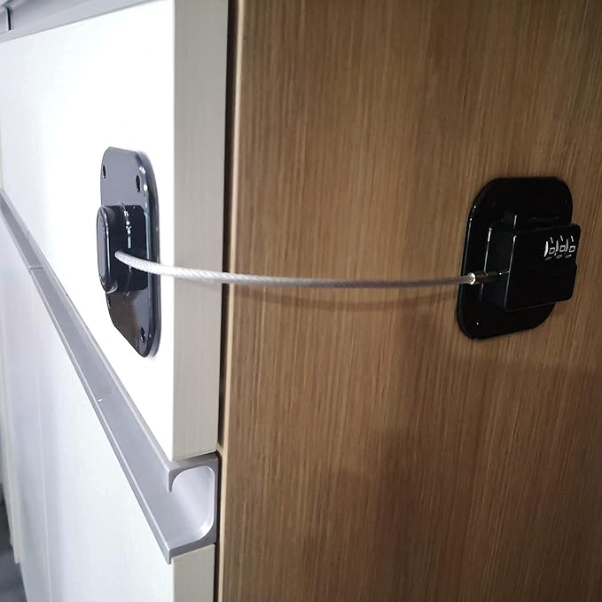 YEYA Upgraded Refrigerator Door Lock with Combination for Adults, Lock for Fridge, Freezer, File Cabinets, Desk Drawers, Locker, Child Safety Latch, Easy Install No Drlling 1 Pack