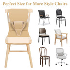 Toddler Booster Seat for Dining Table, Non-Slip Kitchen Chair Booster Seat with Backrest and Adjustable Straps, Portable PU Waterproof Travel Baby Booster Increasing Cushion