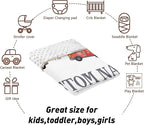 Personalized Baby Crib Bedding Set – Fire Truck Theme Nursery Bedding Sets 3 Piece with Custom Name Blanket, Fitted Crib Sheet & Changing Pad Cover – Ideal Newborn Gift for Boys