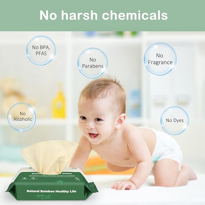 Bamboo Flushable Wipes,Septic Safe,Soft, Soothing Botanicals & Aloe, Unscented,Eco Friendly, Natural Brown Bamboo-Pulp Based Flusable Wipes for Women/kids/Adults 360Count (6 Packs of 60)