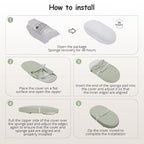 COMOMY Baby Changing Pad with Wipeable & Waterproof PU Cover, Contoured Diaper Changing Pad for Dresser with Non-Slip Safety Belt, Portable and Lightweight, Large Cushioned Foam, Green