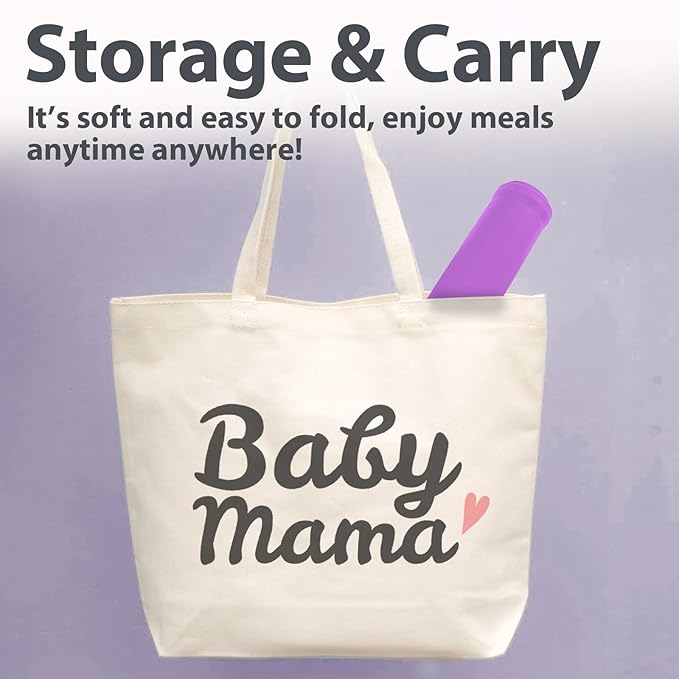 Silicone Placemat for Baby, Silicone Baby Toddlers Non-Slip Tablemats Stain Resistant Anti-Skid Reusable Dishwasher Safe Table Mats, Portable Food Mat Travel (Purple)