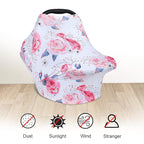 Yoofoss Nursing Cover Breastfeeding Scarf - Baby Car Seat Covers, Infant Stroller Cover, Strechy Carseat Canopy for Boys and Girls (Flower)