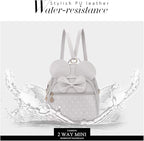 KL928 Girls Bowknot Polka Dot Cute Mini Backpack Small Daypacks Convertible Shoulder Bag Purse for Women