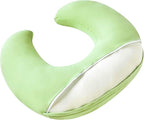 Nursing Pillow, Plus Size Breastfeeding Pillow Original Support for Baby Boys Girls Breastfeeding Essentials, with Removable Soft Cotton Cover (Light Green, Large (25.59*20.08*6.30 Inches))