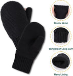 Basic Winter Baby Beanie Gloves Boys Girls Knitted Hat Pompom Kids Earflap Hats Warm Infant Toddler Beanie Mittens Set