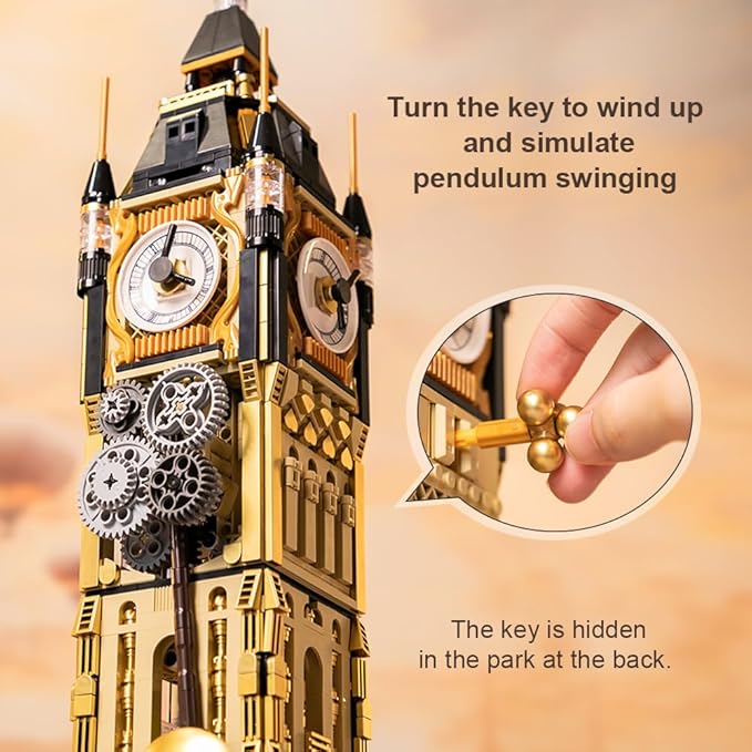 BRICKKK Architecture Big Ben Building Set - Steampunk Clock Tower Construction Kit for Adults and Teens, Famous Landmarks London Model, Collectible Building Bricks Toys