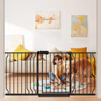 Extra Wide Baby Gate Black 62-67 Inch Wide Pressure Mounted Auto Close Child Safety Gate Long Dog Gate for House Doorways