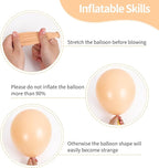 RUBFAC 129pcs Nude Balloons Different Sizes 18 12 10 5 Inch, Boho Beige Apricot Balloon Garland Arch Kit for Party Decoration Gender Reveal Graduation Wedding Anniversary Baby Shower Party Supplies