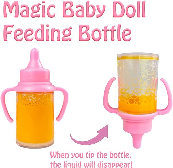 BNUZEIYI Baby Accessories - Feeding and Caring Set With Bottles, Diaper, Changing Mat, Clothes for 14-16 Inch Dolls, 18 Inch Pretend Play Set for Girls Gift