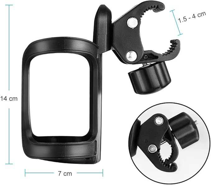 Accmor Stroller Cup Holder, Universal Cup Holder for Uppababy, Nuna, Doona Strollers, 360 ° Rotatable Bottle Holder for Stroller, Bike, Wheelchair, Walker, Scooter