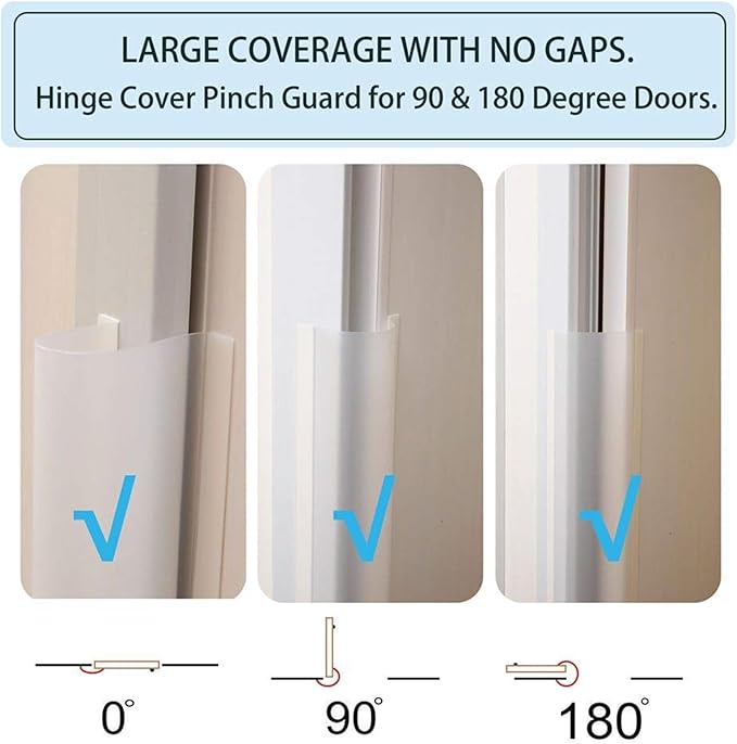 Door Pinch Guard Baby Proofing, Door Hinge Cover, Door Protector for Kids Finger Safety, Door Finger Pinch Guards Heavy Duty, Door jam Shield,JuneSisters