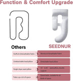 Pregnancy Pillows for Sleeping, SEEDNUR Full Body Maternity Pillow with Removable Cover, U-Shaped Detachable Pregnancy Body Pillow Support for Back, Legs, Belly & HIPS, Pregnancy Pillow to Reduce Pain