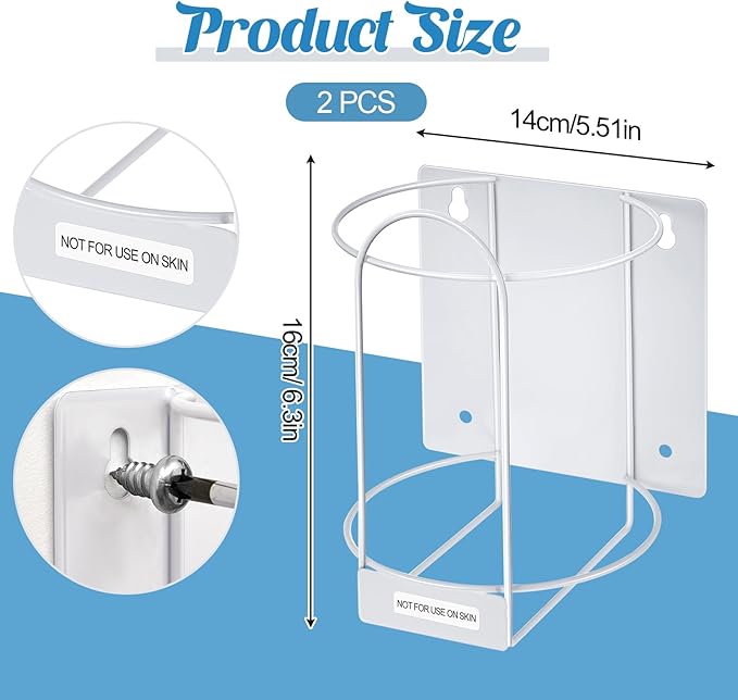 Maxcheck 2 Pack Wipes Holders Wall Brackets, Cleaning Wipes and Diapers Container Organizer Dispenser for Hospital, Kitchen, Bathroom, Offices, Home and Public Restrooms(White)