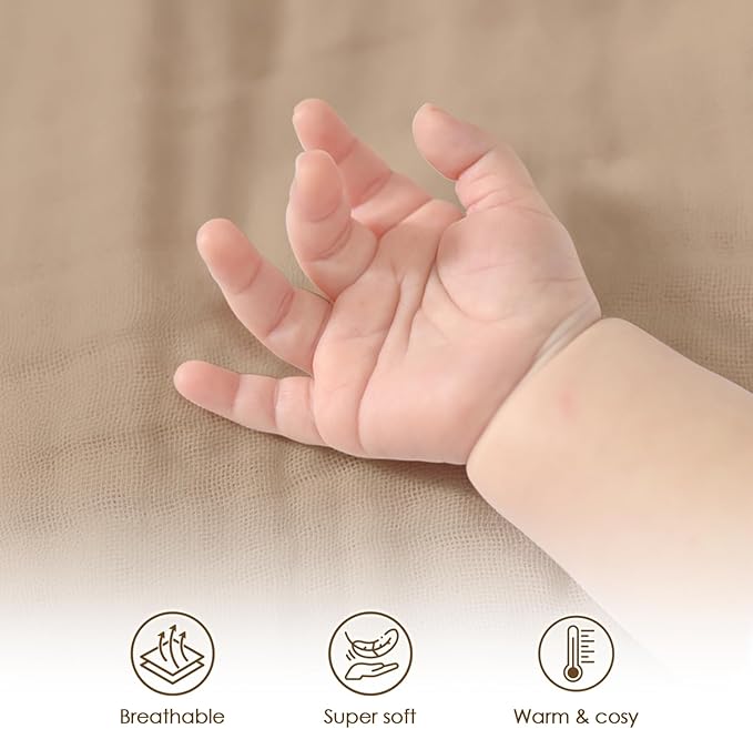 Baby Blankets for Boys Girls, Soft Nursery Minky Blankets with Muslin and Dotted Fleece Back 30x40 inches, Receiving Bed Quilt for Newborn, Infants, Toddlers (Brown)