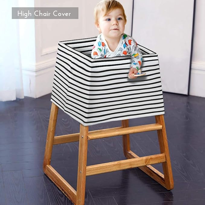 Yoofoss Nursing Cover Breastfeeding Scarf - Baby Car Seat Covers, Infant Stroller Cover, Strechy Carseat Canopy for Boys and Girls (Black Stripe)