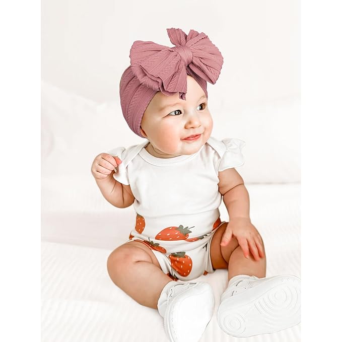 Niceye Handmade Baby Headbands Soft Stretchy Nylon Hair Bands with Bows for Newborn Infant Baby Toddler Girls